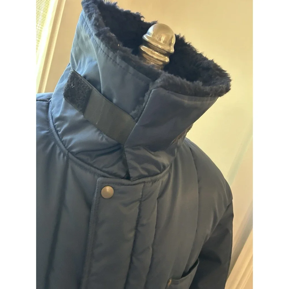 Vintage Samco Freezerwear Men's Jacket Sz 2X Large Navy Blue Faux Fur Made India